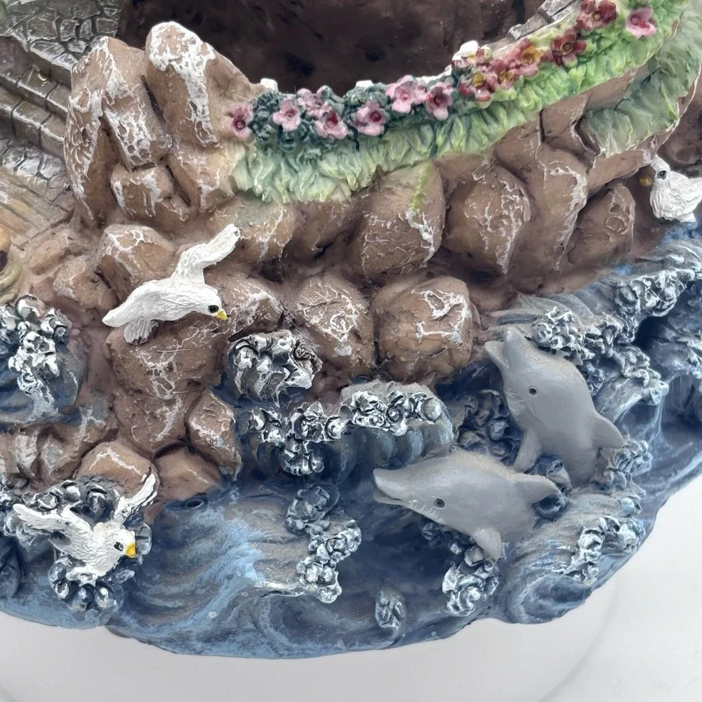 Vintage Lighted Lighthouse Waterfall Fountain Collectible Seagull Sounds 9